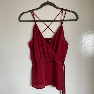 Burgundy Cami Blouse with spaghetti straps